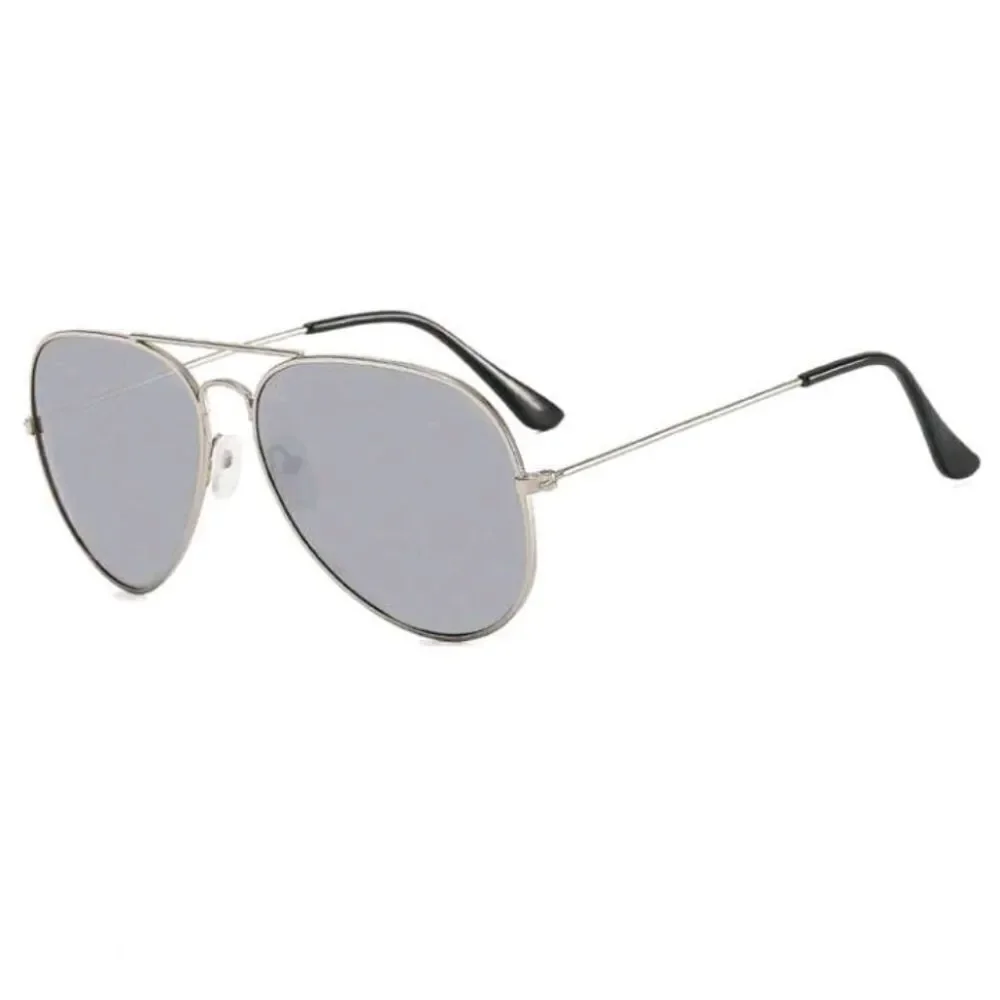 Gray Mirrored Aviator Sunglasses